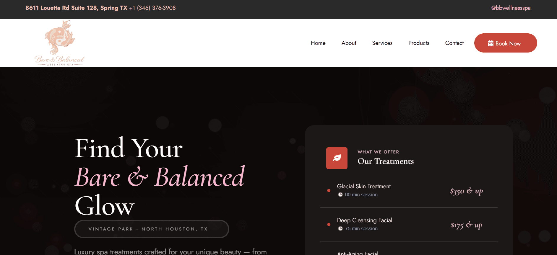 Mohsin Imran - Full Stack Laravel and Next.js Developer case study screenshot for Bare and Balanced Spa - GoHighLevel Website
